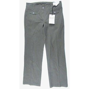 NWT New York & Co. Women Manhattan Straight Mid Rise Olive Khaki Chino Pant Sz 4